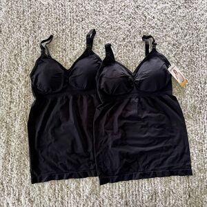 Medela Nursing Pregnancy Cami Tank Black - Lot of 2 - Size Large NWT